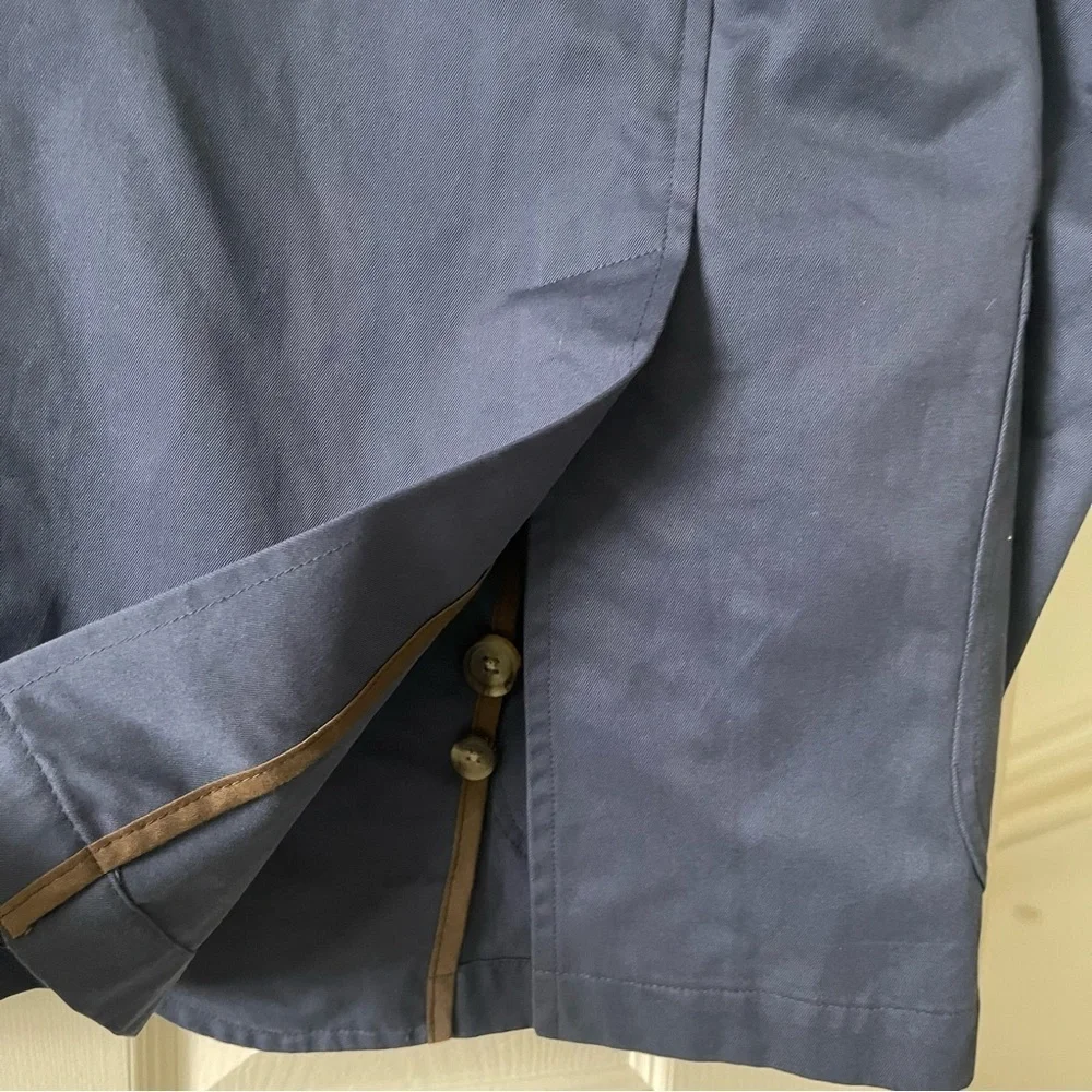 J.L. Powell Sporty Cotton Blazer Men Size 48 Button Front Casual Navy Blue
